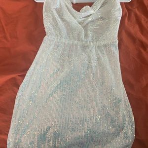 White Sequin Party Dress